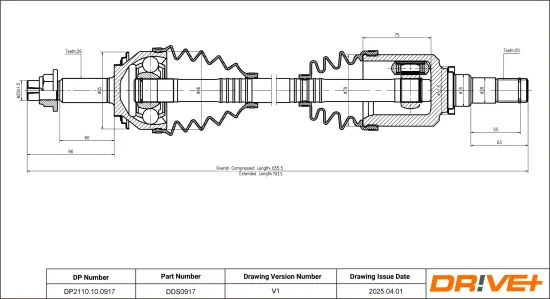 Antriebswelle Vorderachse links Dr!ve+ DP2110.10.0917 Bild Antriebswelle Vorderachse links Dr!ve+ DP2110.10.0917