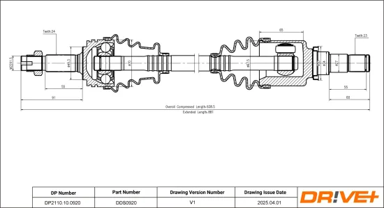 Antriebswelle Vorderachse rechts Dr!ve+ DP2110.10.0920 Bild Antriebswelle Vorderachse rechts Dr!ve+ DP2110.10.0920