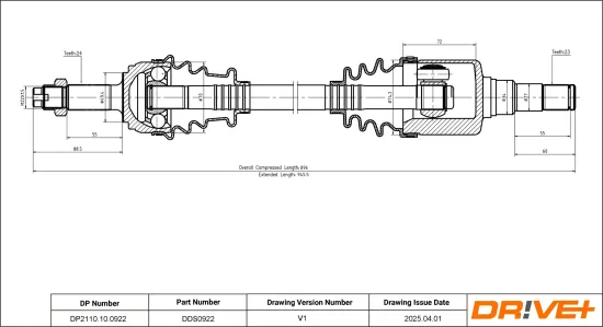 Antriebswelle Vorderachse rechts Dr!ve+ DP2110.10.0922 Bild Antriebswelle Vorderachse rechts Dr!ve+ DP2110.10.0922