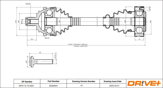 Antriebswelle Dr!ve+ DP2110.10.0931 Bild Antriebswelle Dr!ve+ DP2110.10.0931