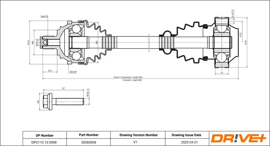 Antriebswelle Dr!ve+ DP2110.10.0958 Bild Antriebswelle Dr!ve+ DP2110.10.0958