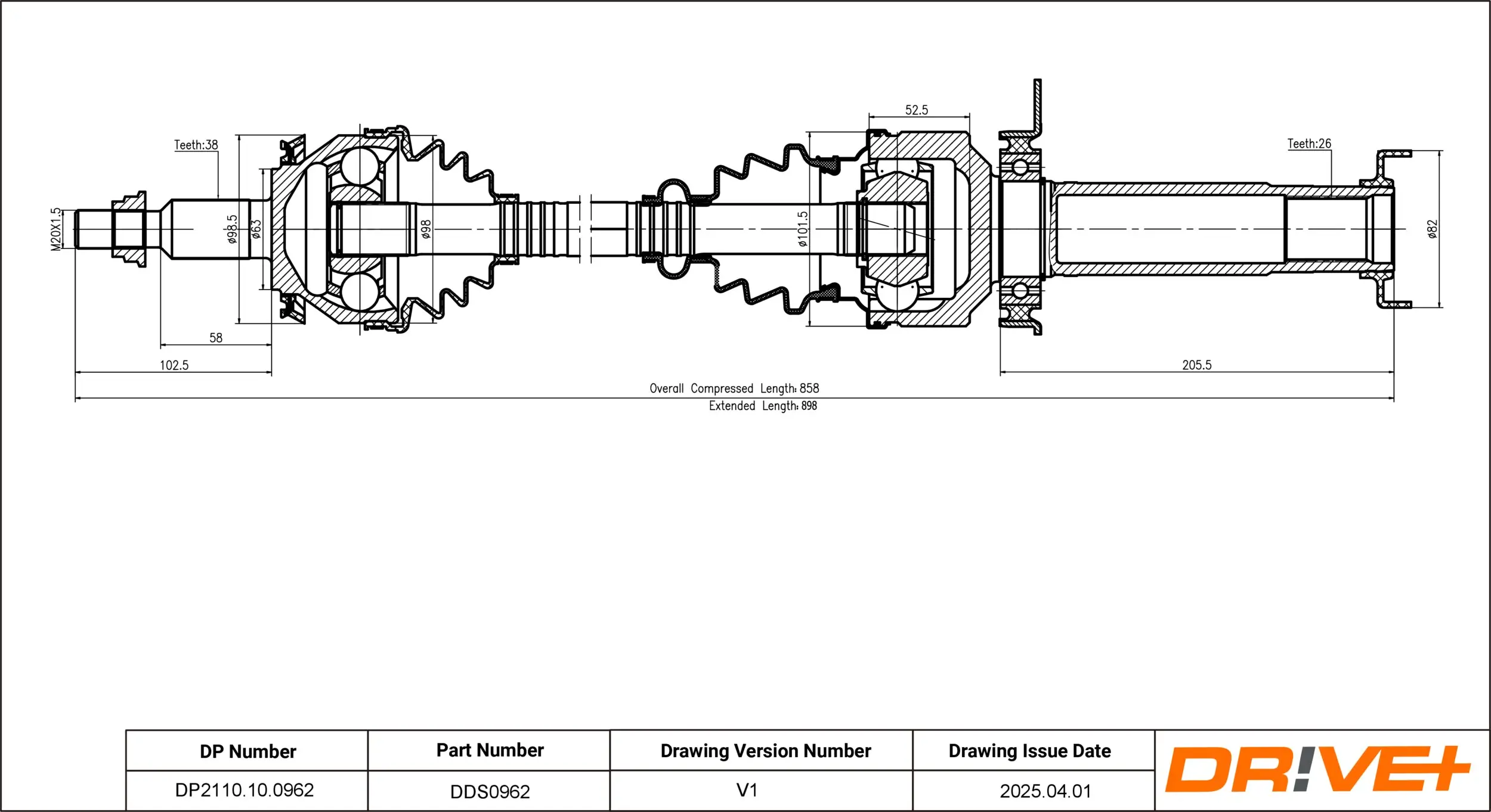 Antriebswelle Dr!ve+ DP2110.10.0962