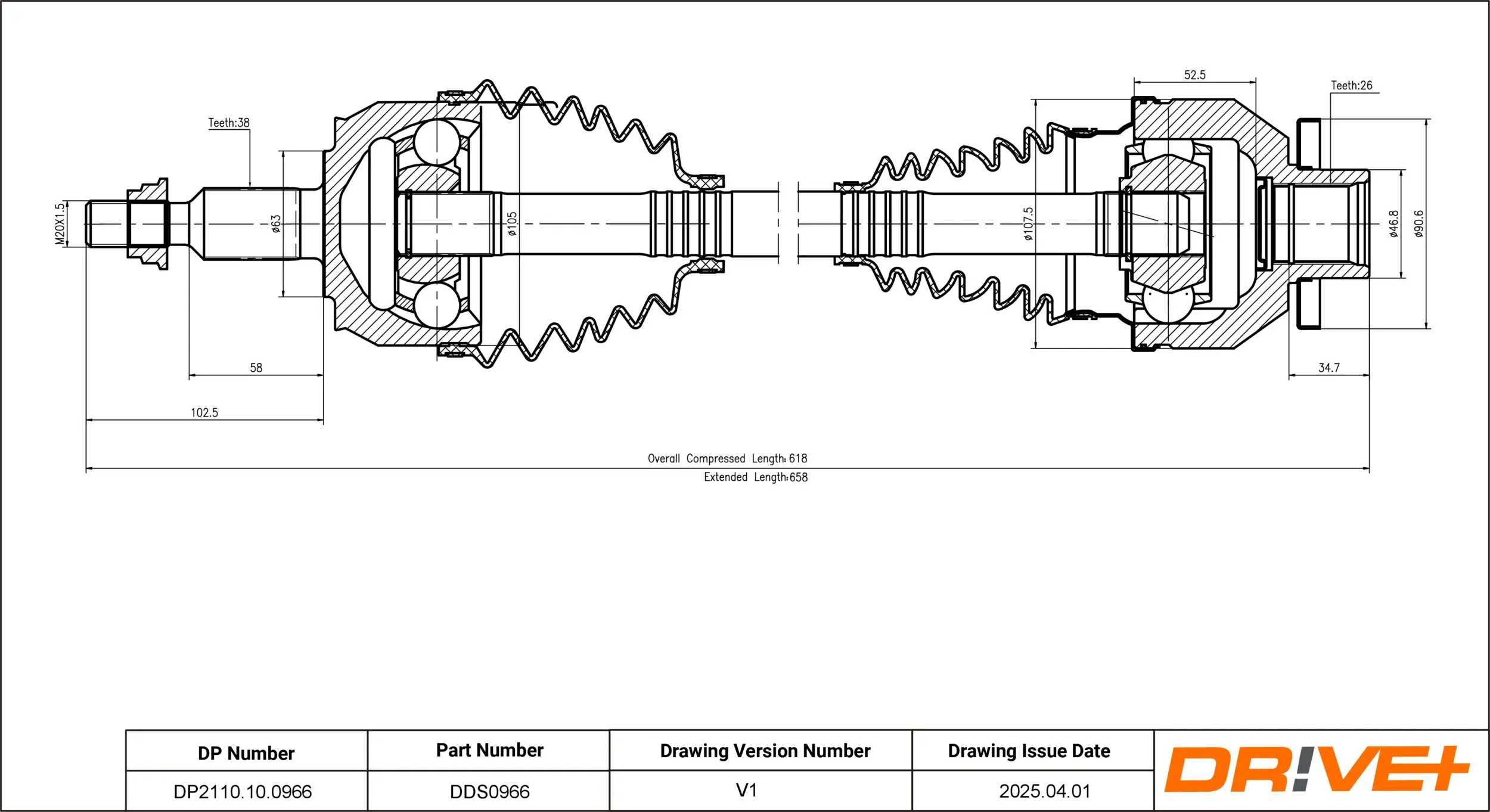 Antriebswelle Dr!ve+ DP2110.10.0966
