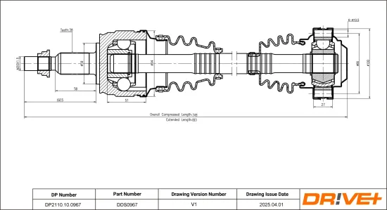Antriebswelle Dr!ve+ DP2110.10.0967 Bild Antriebswelle Dr!ve+ DP2110.10.0967