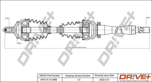 Antriebswelle Dr!ve+ DP2110.10.0989