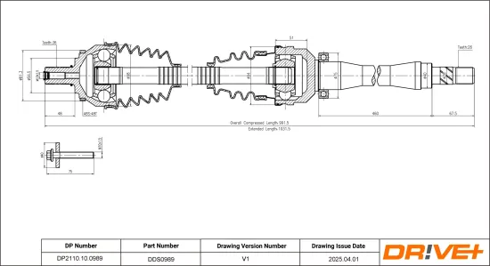 Antriebswelle Vorderachse rechts Dr!ve+ DP2110.10.0989 Bild Antriebswelle Vorderachse rechts Dr!ve+ DP2110.10.0989