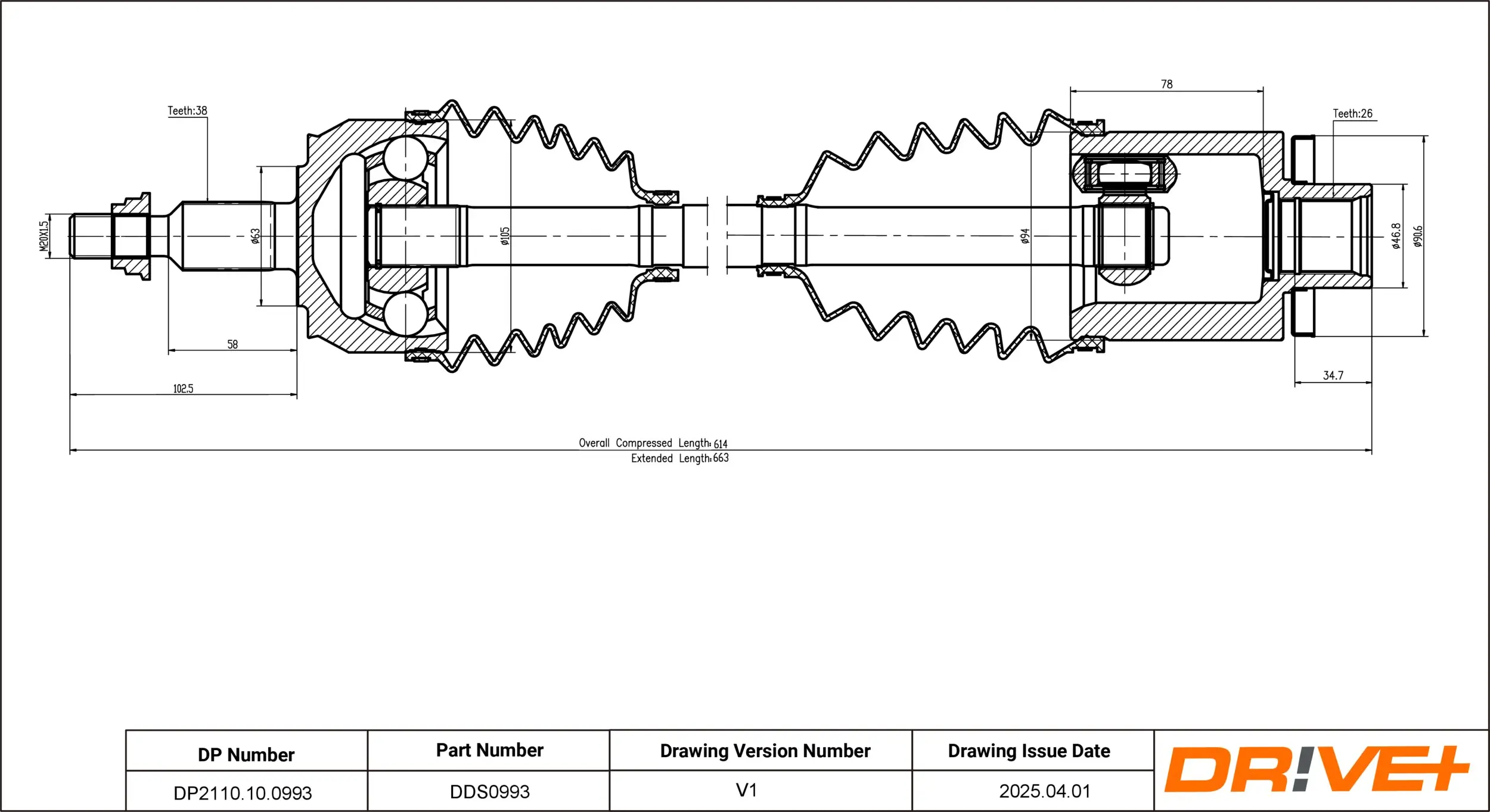 Antriebswelle Dr!ve+ DP2110.10.0993