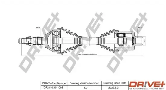 Antriebswelle Vorderachse rechts Dr!ve+ DP2110.10.1005 Bild Antriebswelle Vorderachse rechts Dr!ve+ DP2110.10.1005