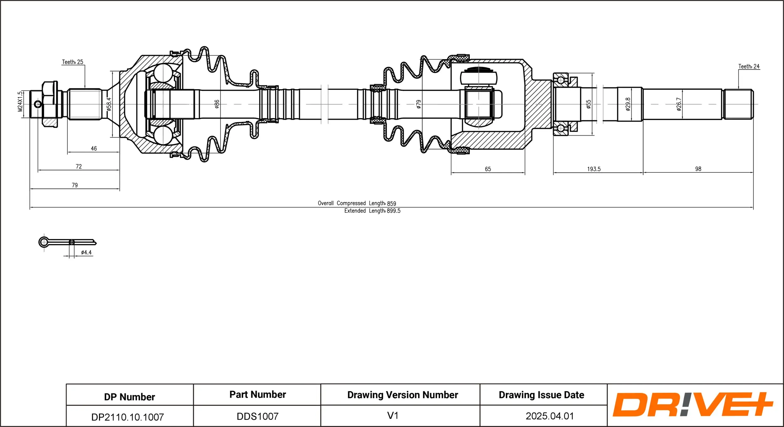 Antriebswelle Dr!ve+ DP2110.10.1007
