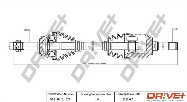 Antriebswelle Vorderachse links links Dr!ve+ DP2110.10.1027