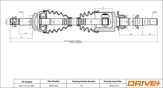 Antriebswelle Vorderachse rechts Dr!ve+ DP2110.10.1028 Bild Antriebswelle Vorderachse rechts Dr!ve+ DP2110.10.1028