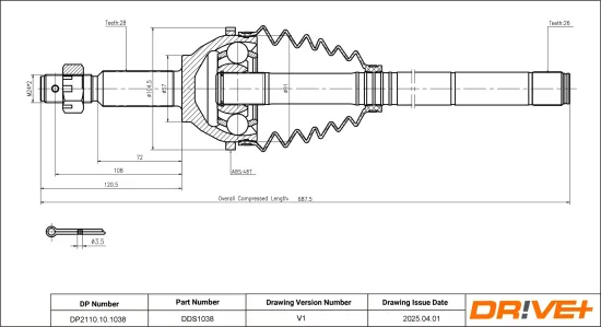 Antriebswelle Dr!ve+ DP2110.10.1038 Bild Antriebswelle Dr!ve+ DP2110.10.1038