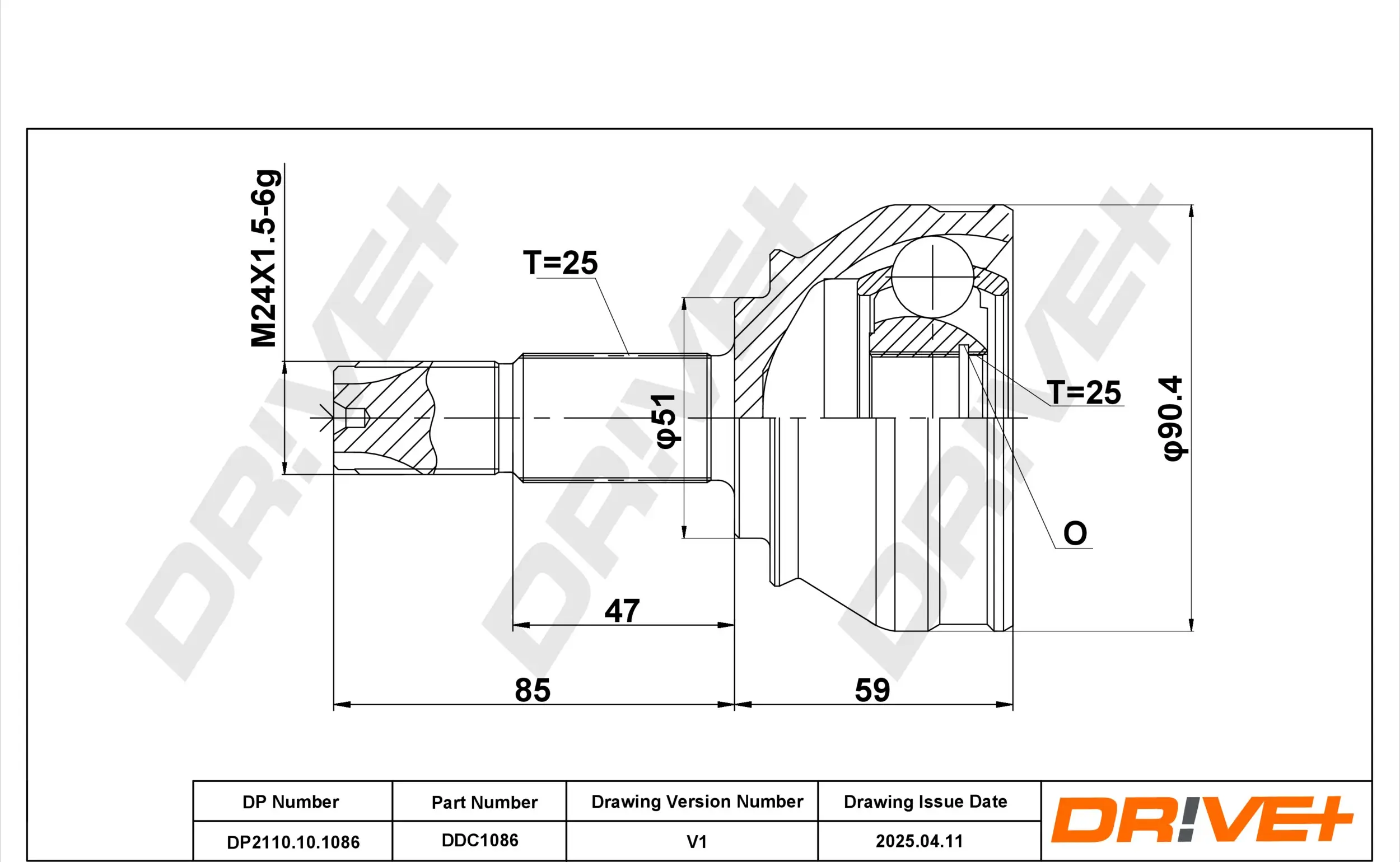 Gelenksatz, Antriebswelle DR!VE+ DP2110.10.1086