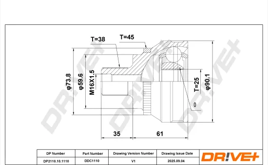 Gelenksatz, Antriebswelle DR!VE+ DP2110.10.1110 Bild Gelenksatz, Antriebswelle DR!VE+ DP2110.10.1110