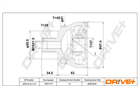 Gelenksatz, Antriebswelle DR!VE+ DP2110.10.1113 Bild Gelenksatz, Antriebswelle DR!VE+ DP2110.10.1113