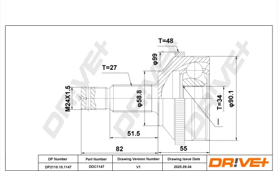 Gelenksatz, Antriebswelle DR!VE+ DP2110.10.1147 Bild Gelenksatz, Antriebswelle DR!VE+ DP2110.10.1147