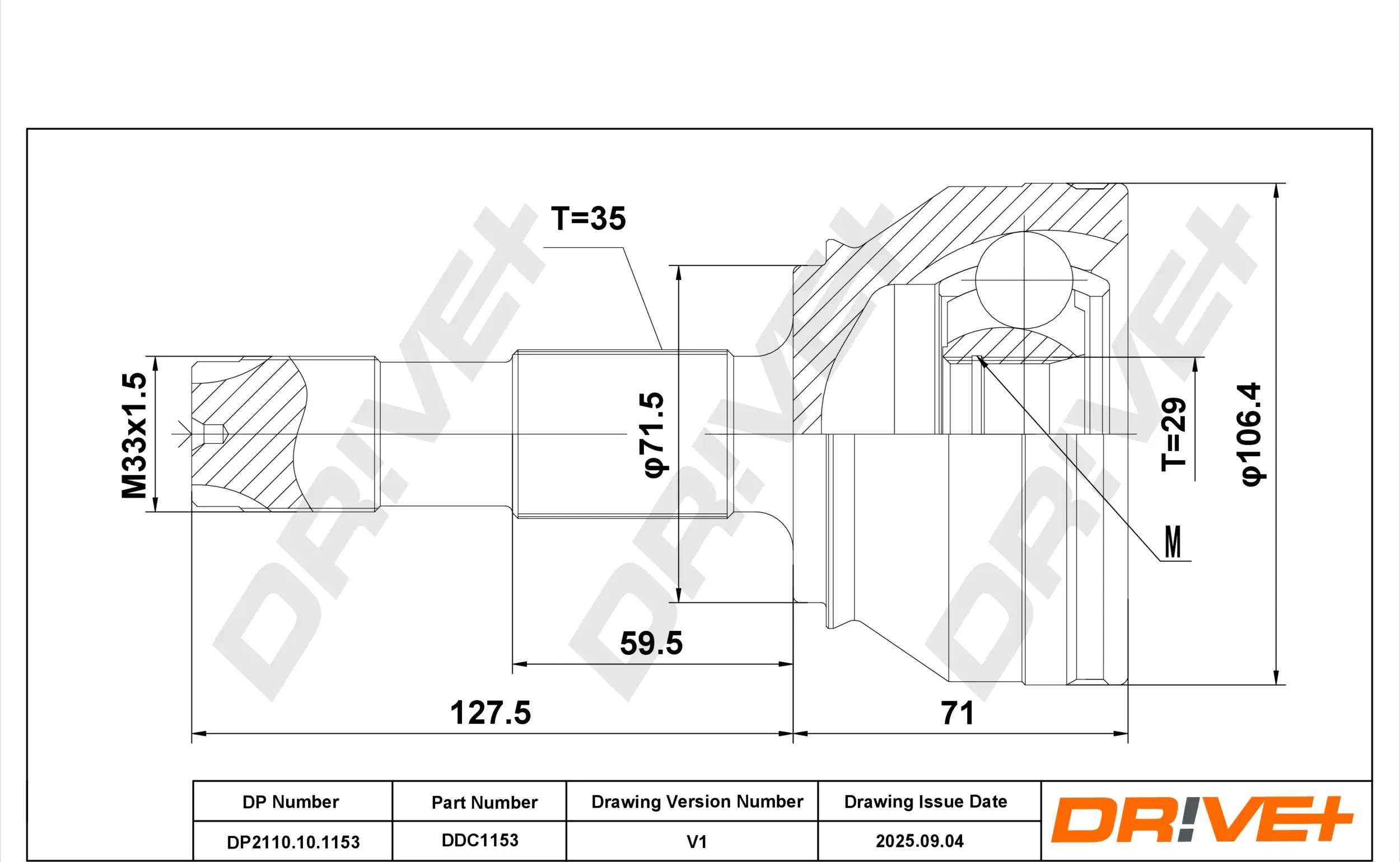 Gelenksatz, Antriebswelle DR!VE+ DP2110.10.1153