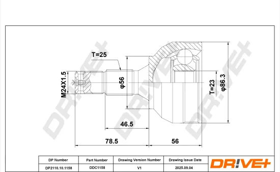 Gelenksatz, Antriebswelle DR!VE+ DP2110.10.1158 Bild Gelenksatz, Antriebswelle DR!VE+ DP2110.10.1158