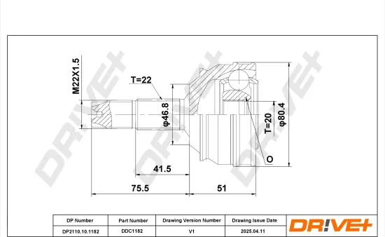 Gelenksatz, Antriebswelle DR!VE+ DP2110.10.1182 Bild Gelenksatz, Antriebswelle DR!VE+ DP2110.10.1182