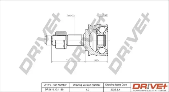 Gelenksatz, Antriebswelle Vorderachse links Vorderachse rechts radseitig Dr!ve+ DP2110.10.1189 Bild Gelenksatz, Antriebswelle Vorderachse links Vorderachse rechts radseitig Dr!ve+ DP2110.10.1189
