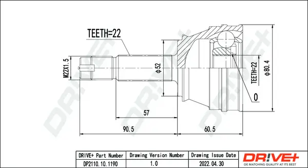 Gelenksatz, Antriebswelle Dr!ve+ DP2110.10.1190