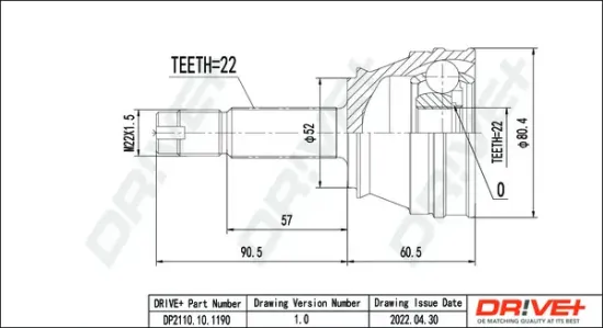 Gelenksatz, Antriebswelle Dr!ve+ DP2110.10.1190 Bild Gelenksatz, Antriebswelle Dr!ve+ DP2110.10.1190