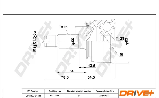 Gelenksatz, Antriebswelle DR!VE+ DP2110.10.1234 Bild Gelenksatz, Antriebswelle DR!VE+ DP2110.10.1234