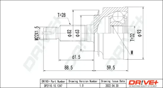Gelenksatz, Antriebswelle Dr!ve+ DP2110.10.1247 Bild Gelenksatz, Antriebswelle Dr!ve+ DP2110.10.1247