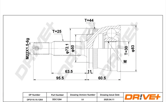 Gelenksatz, Antriebswelle DR!VE+ DP2110.10.1264 Bild Gelenksatz, Antriebswelle DR!VE+ DP2110.10.1264