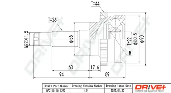 Gelenksatz, Antriebswelle Dr!ve+ DP2110.10.1297 Bild Gelenksatz, Antriebswelle Dr!ve+ DP2110.10.1297
