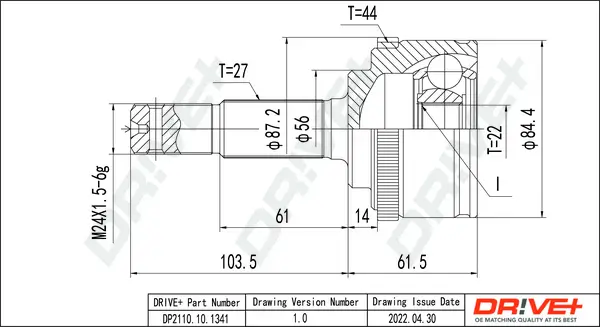 Gelenksatz, Antriebswelle Dr!ve+ DP2110.10.1341