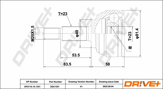 Gelenksatz, Antriebswelle DR!VE+ DP2110.10.1351 Bild Gelenksatz, Antriebswelle DR!VE+ DP2110.10.1351