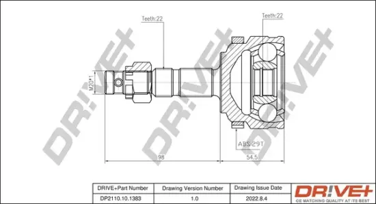 Gelenksatz, Antriebswelle Vorderachse links Vorderachse rechts radseitig Dr!ve+ DP2110.10.1383 Bild Gelenksatz, Antriebswelle Vorderachse links Vorderachse rechts radseitig Dr!ve+ DP2110.10.1383