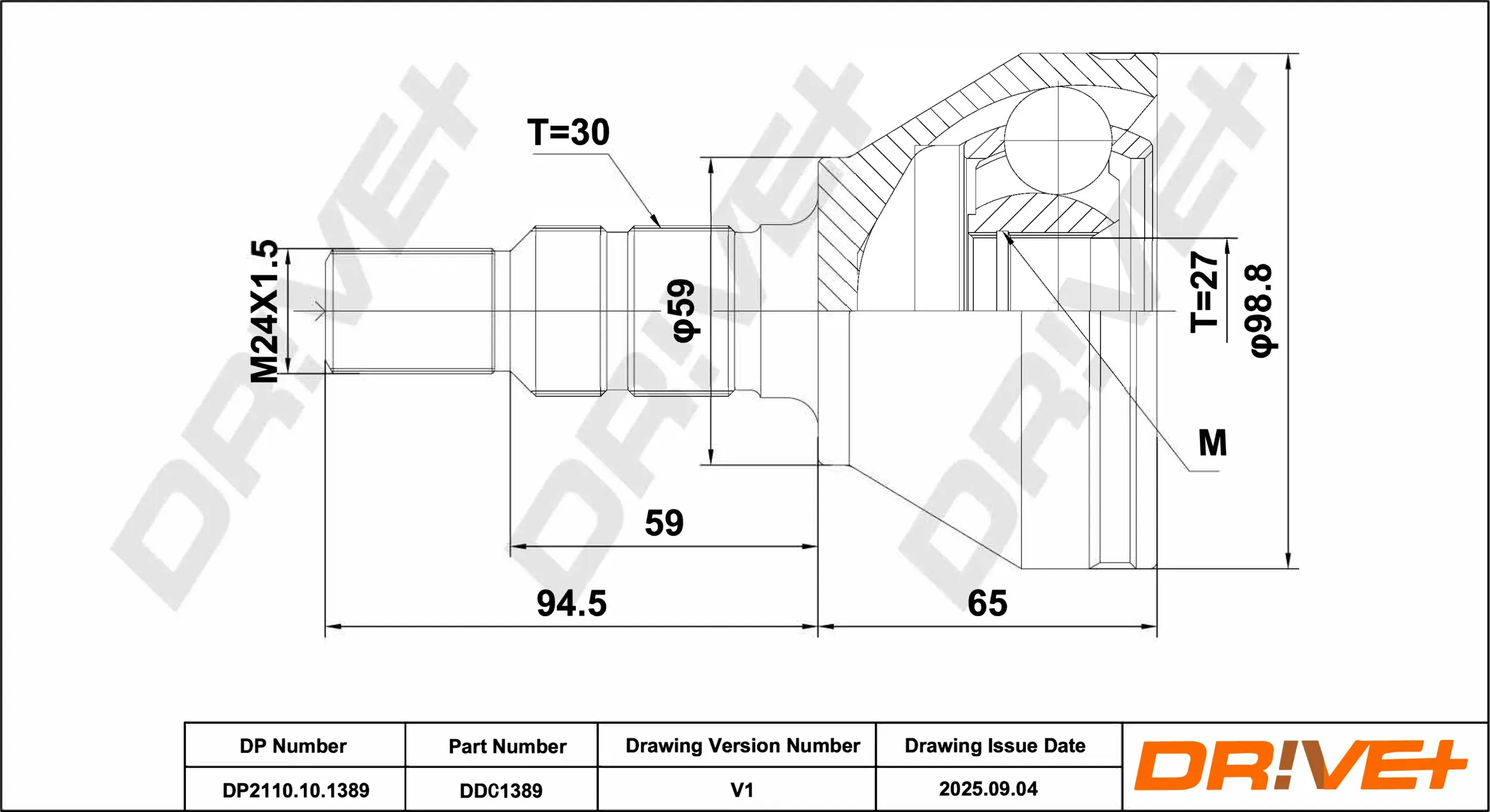 Gelenksatz, Antriebswelle DR!VE+ DP2110.10.1389