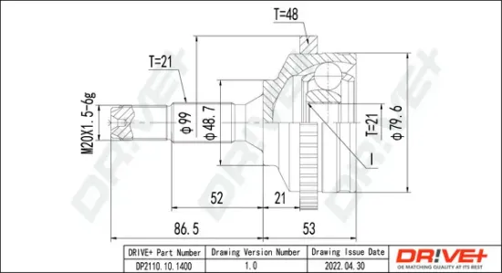 Gelenksatz, Antriebswelle Dr!ve+ DP2110.10.1400 Bild Gelenksatz, Antriebswelle Dr!ve+ DP2110.10.1400