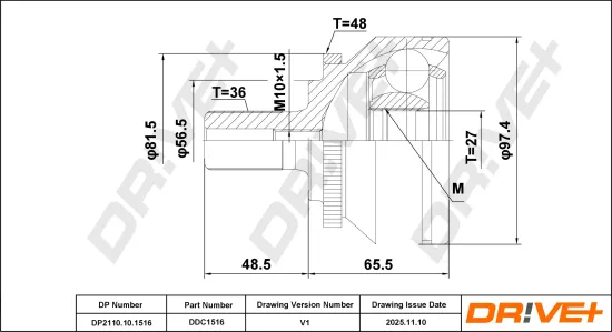 Gelenksatz, Antriebswelle DR!VE+ DP2110.10.1516 Bild Gelenksatz, Antriebswelle DR!VE+ DP2110.10.1516