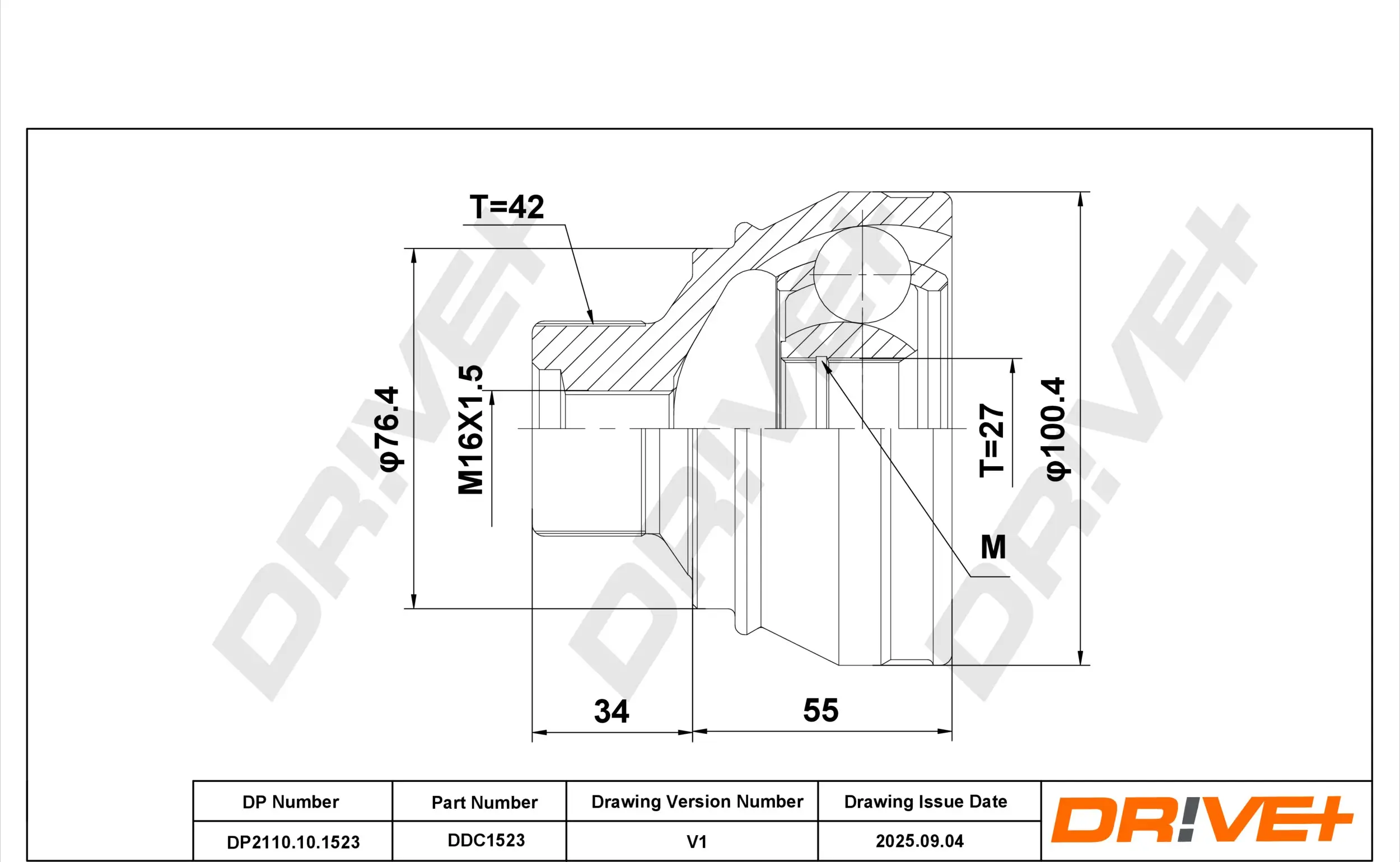 Gelenksatz, Antriebswelle DR!VE+ DP2110.10.1523