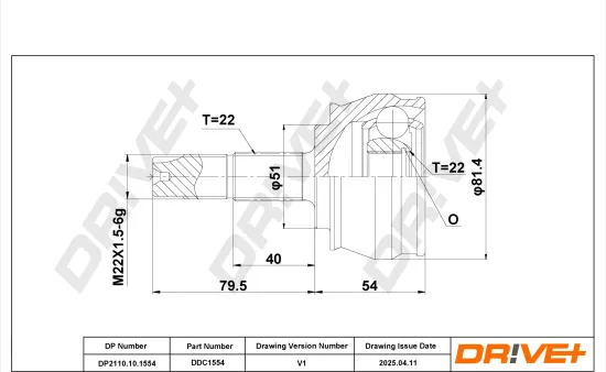 Gelenksatz, Antriebswelle DR!VE+ DP2110.10.1554 Bild Gelenksatz, Antriebswelle DR!VE+ DP2110.10.1554