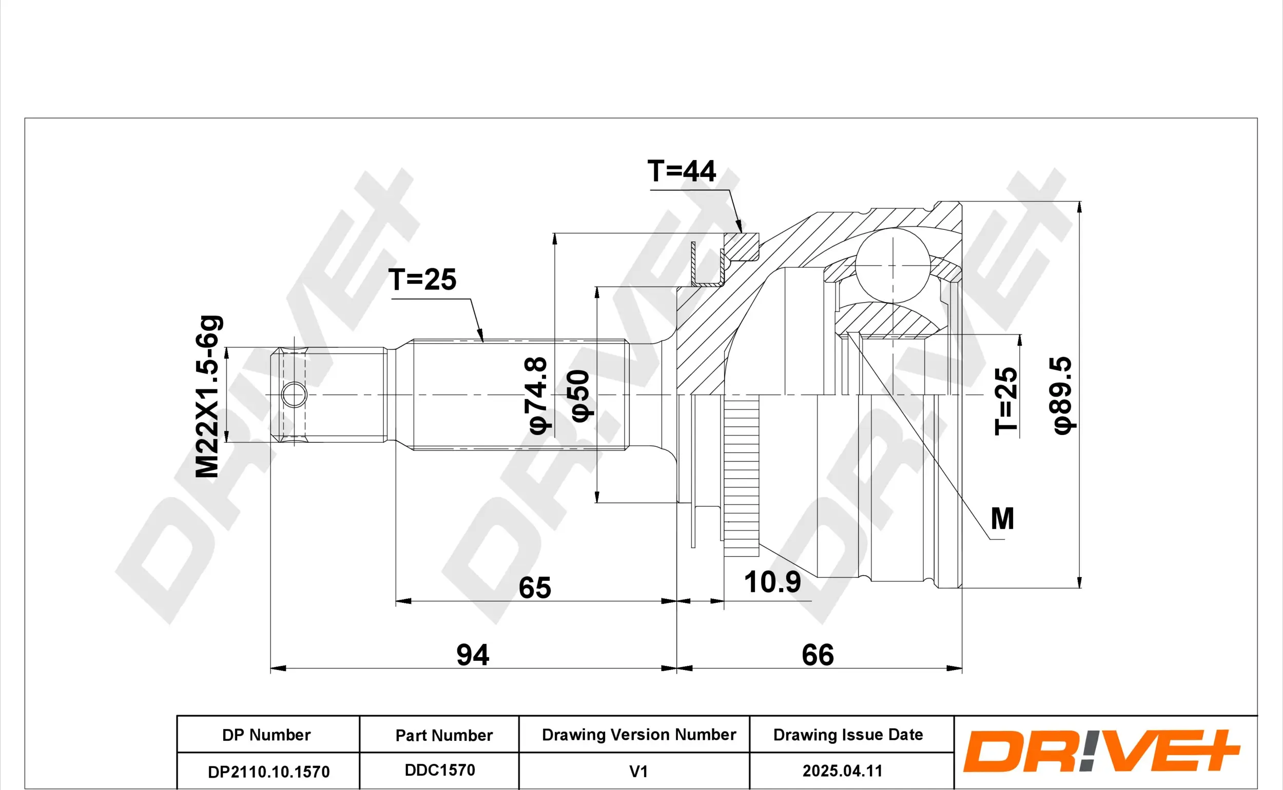Gelenksatz, Antriebswelle DR!VE+ DP2110.10.1570