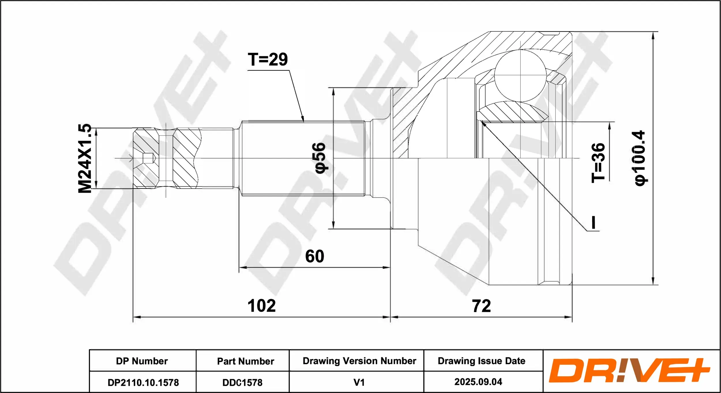 Gelenksatz, Antriebswelle DR!VE+ DP2110.10.1578