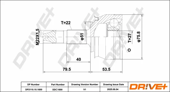 Gelenksatz, Antriebswelle DR!VE+ DP2110.10.1600 Bild Gelenksatz, Antriebswelle DR!VE+ DP2110.10.1600