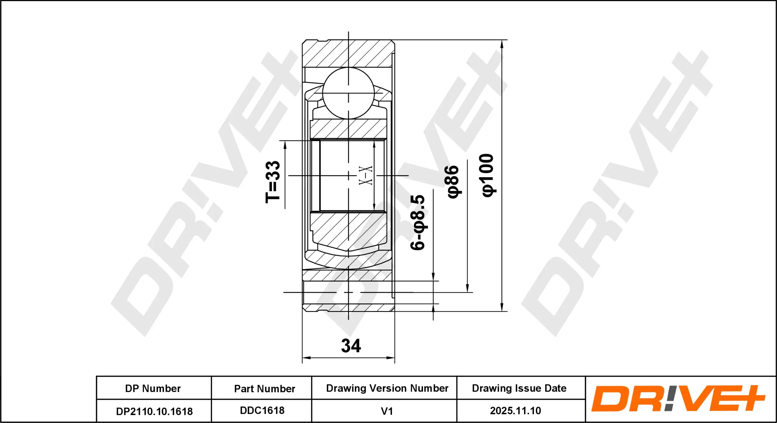 Gelenksatz, Antriebswelle Dr!ve+ DP2110.10.1618