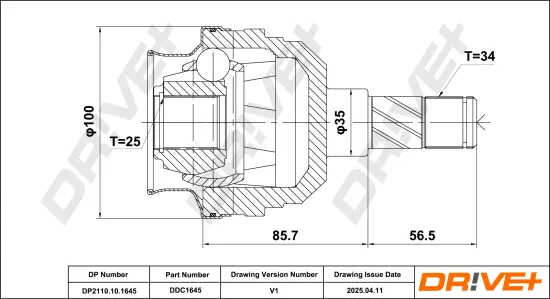 Gelenksatz, Antriebswelle DR!VE+ DP2110.10.1645 Bild Gelenksatz, Antriebswelle DR!VE+ DP2110.10.1645