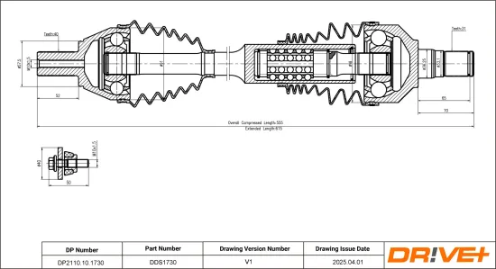 Antriebswelle Vorderachse links Dr!ve+ DP2110.10.1730 Bild Antriebswelle Vorderachse links Dr!ve+ DP2110.10.1730