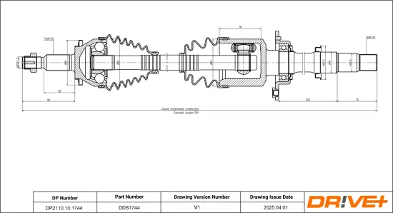 Antriebswelle Vorderachse rechts Dr!ve+ DP2110.10.1744 Bild Antriebswelle Vorderachse rechts Dr!ve+ DP2110.10.1744