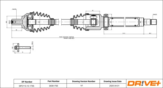 Antriebswelle Vorderachse rechts Dr!ve+ DP2110.10.1765 Bild Antriebswelle Vorderachse rechts Dr!ve+ DP2110.10.1765