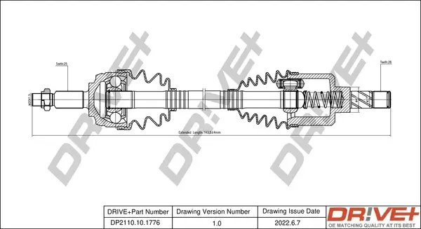 Antriebswelle Vorderachse links DR!VE+ DP2110.10.1776