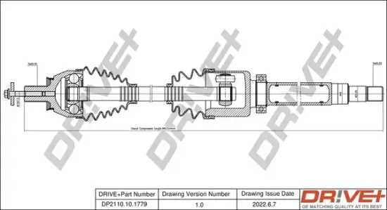 Antriebswelle Vorderachse rechts Dr!ve+ DP2110.10.1779 Bild Antriebswelle Vorderachse rechts Dr!ve+ DP2110.10.1779