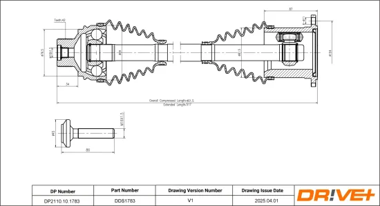 Antriebswelle Dr!ve+ DP2110.10.1783 Bild Antriebswelle Dr!ve+ DP2110.10.1783