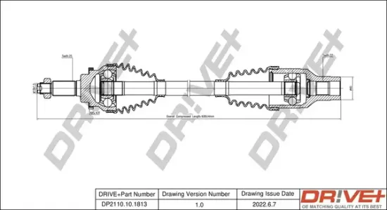 Antriebswelle Vorderachse rechts Dr!ve+ DP2110.10.1813 Bild Antriebswelle Vorderachse rechts Dr!ve+ DP2110.10.1813